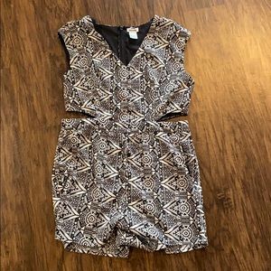 Dizzire Black and White Cut Out Romper